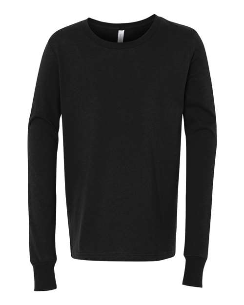 Youth Jersey Long Sleeve Tee BELLA + CANVAS Black