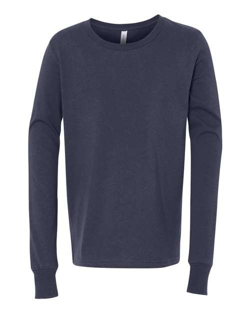 Youth Jersey Long Sleeve Tee BELLA + CANVAS Navy
