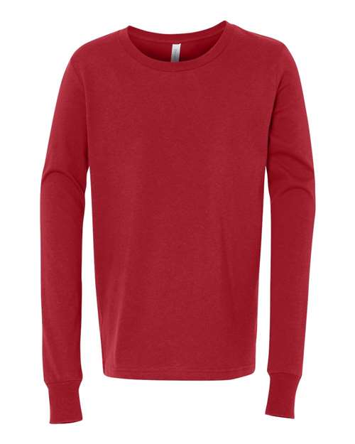 Youth Jersey Long Sleeve Tee BELLA + CANVAS Red