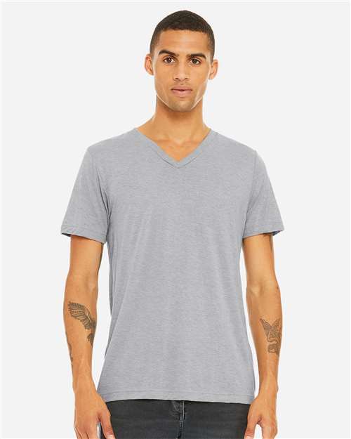 Unisex Triblend V-Neck Tee BELLA + CANVAS Athletic Grey Triblend
