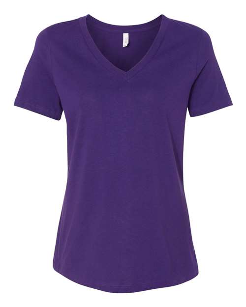 Women’s Relaxed Jersey V-Neck Tee BELLA + CANVAS Team Purple