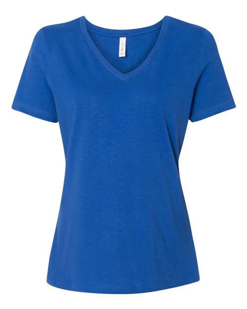 Women’s Relaxed Jersey V-Neck Tee BELLA + CANVAS True Royal