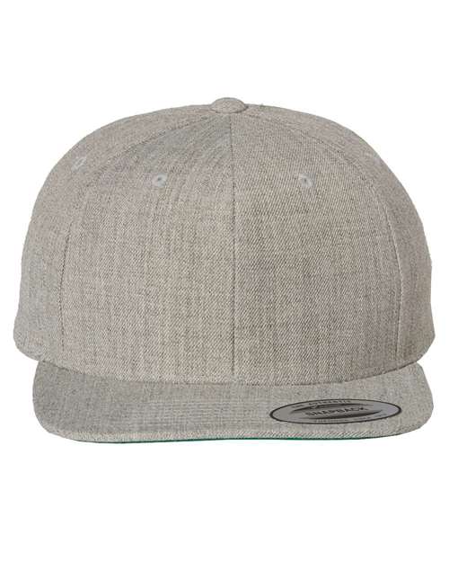 Premium Flat Bill Snapback Cap YP Classics Heather Grey Adjustable