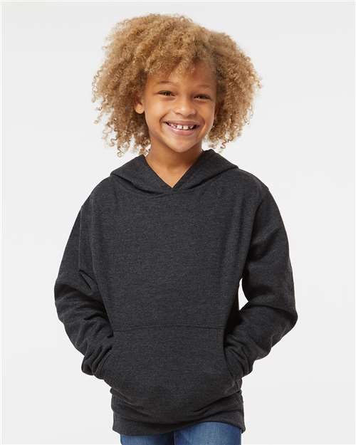 Youth Midweight Hooded Sweatshirt Independent Trading Co. Charcoal Heather
