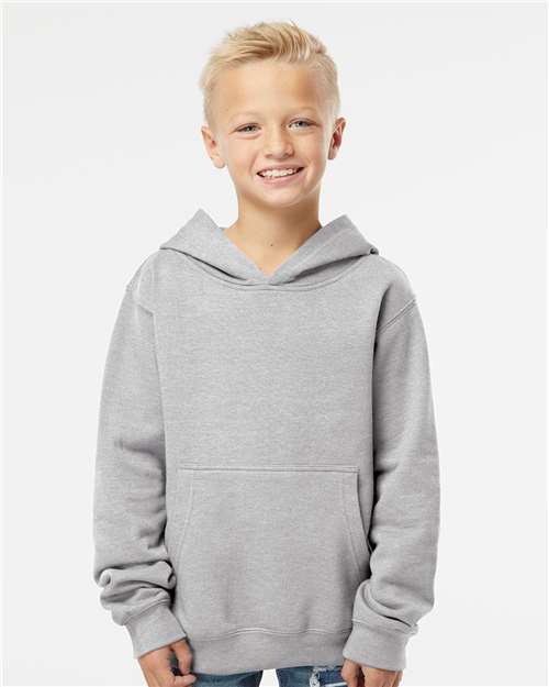 Youth Midweight Hooded Sweatshirt Independent Trading Co. Grey Heather