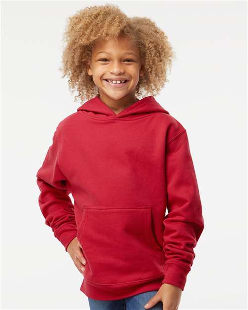Youth Midweight Hooded Sweatshirt Independent Trading Co. Red