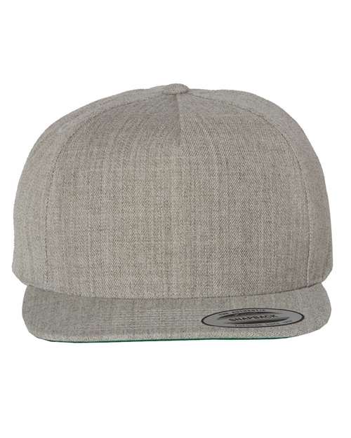 Premium Five-Panel Snapback Cap YP Classics Heather Grey Adjustable