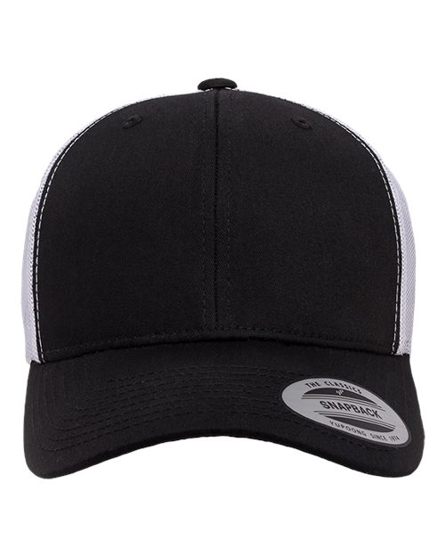 Retro Trucker Cap YP Classics Black White Adjustable