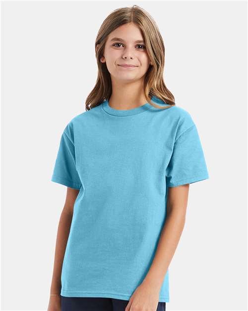 Youth Authentic T-Shirt Hanes Blue Horizon