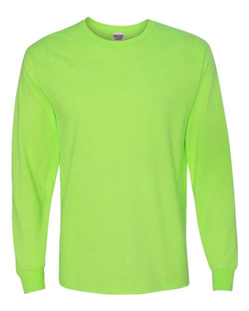 Unisex Dri-Power® Long Sleeve 50/50 T-Shirt JERZEES Neon Green