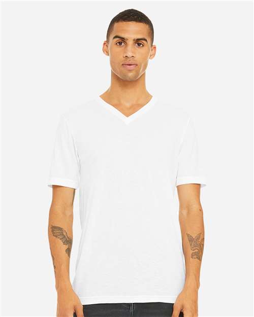 Unisex Triblend V-Neck Tee BELLA + CANVAS Solid White Triblend
