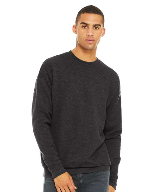 Unisex Sponge Fleece Drop Shoulder Crewneck Sweatshirt BELLA + CANVAS Dark Grey Heather