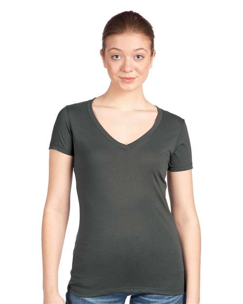Women's Ideal V-Neck T-Shirt Next Level Dark Grey