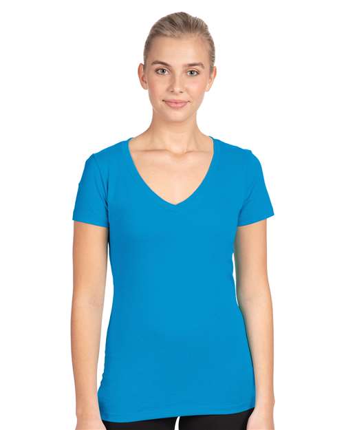 Women's Ideal V-Neck T-Shirt Next Level Turquoise