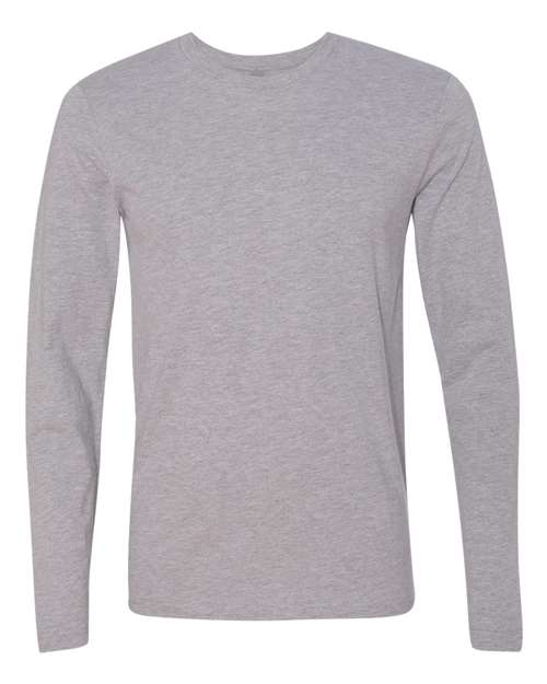 Unisex Cotton Long Sleeve T-Shirt Next Level Heather Grey