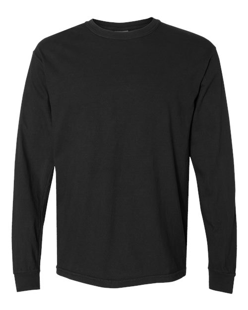 Unisex Garment-Dyed Heavyweight Long Sleeve T-Shirt Comfort Colors Black