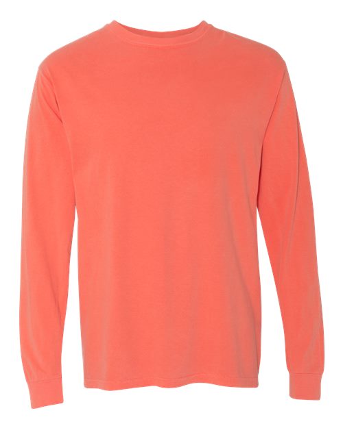 Unisex Garment-Dyed Heavyweight Long Sleeve T-Shirt Comfort Colors Bright Salmon