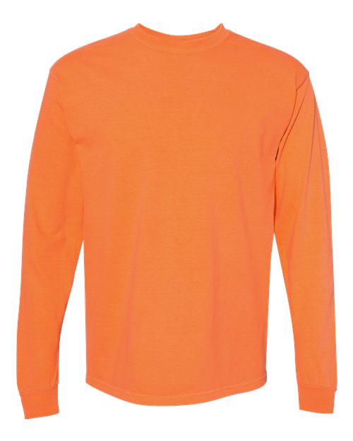 Unisex Garment-Dyed Heavyweight Long Sleeve T-Shirt Comfort Colors Burnt Orange