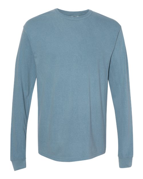 Unisex Garment-Dyed Heavyweight Long Sleeve T-Shirt Comfort Colors Ice Blue