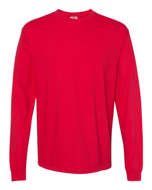 Unisex Garment-Dyed Heavyweight Long Sleeve T-Shirt Comfort Colors Red