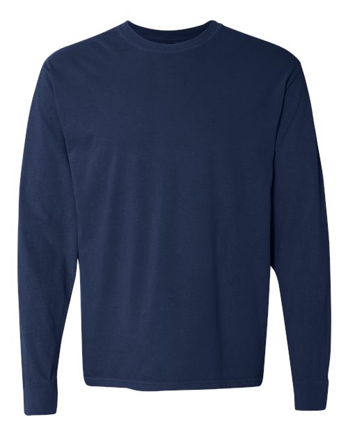 Unisex Garment-Dyed Heavyweight Long Sleeve T-Shirt Comfort Colors True Navy