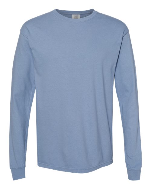 Unisex Garment-Dyed Heavyweight Long Sleeve T-Shirt Comfort Colors Washed Denim