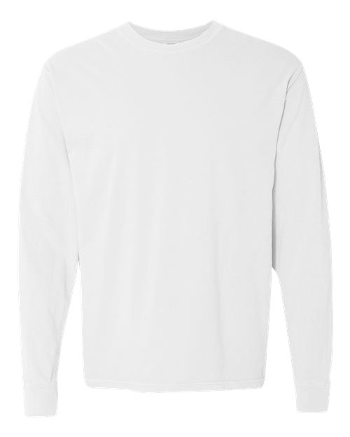 Unisex Garment-Dyed Heavyweight Long Sleeve T-Shirt Comfort Colors White