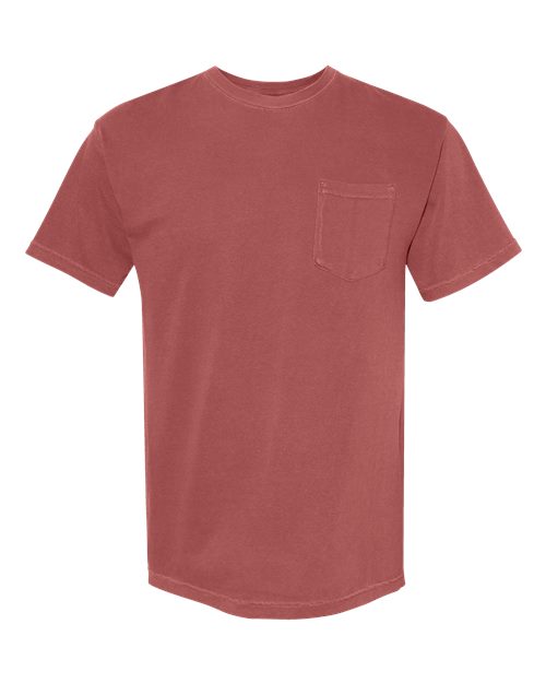 Unisex Garment-Dyed Heavyweight Pocket T-Shirt Comfort Colors Brick