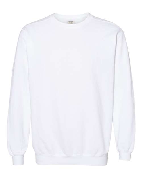 Unisex Garment-Dyed Crewneck Sweatshirt Comfort Colors White