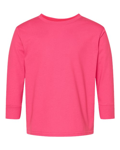 Toddler Fine Jersey Long Sleeve Tee Rabbit Skins Hot Pink