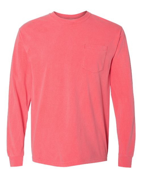 Unisex Garment-Dyed Heavyweight Long Sleeve Pocket T-Shirt