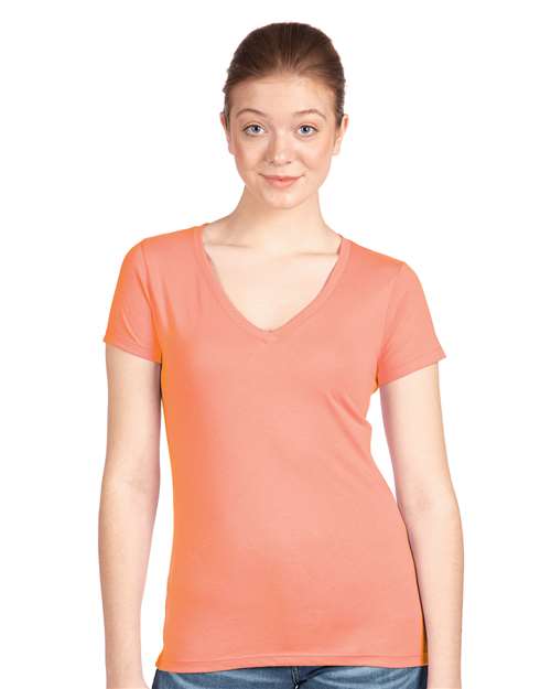 Women's Ideal V-Neck T-Shirt Next Level Light Orange
