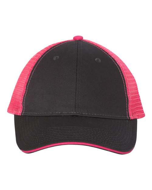Sandwich Trucker Cap Valucap Charcoal Neon Pink Adjustable