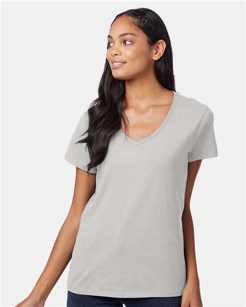 Women's Perfect-T V-Neck T-Shirt Hanes Ash