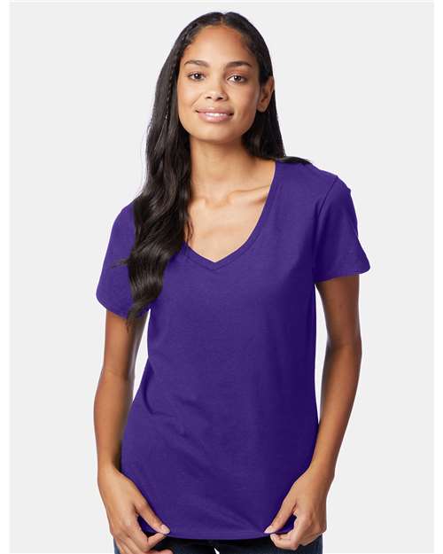 Women's Perfect-T V-Neck T-Shirt Hanes Purple