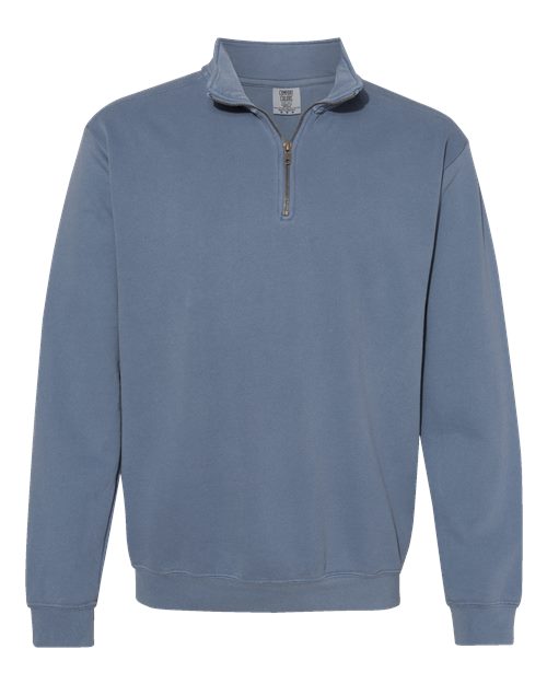 Unisex Garment-Dyed Quarter-Zip Sweatshirt Comfort Colors Blue Jean