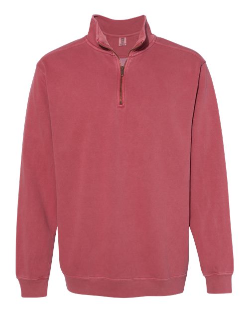 Unisex Garment-Dyed Quarter-Zip Sweatshirt Comfort Colors Crimson