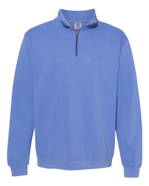 Unisex Garment-Dyed Quarter-Zip Sweatshirt Comfort Colors Flo Blue