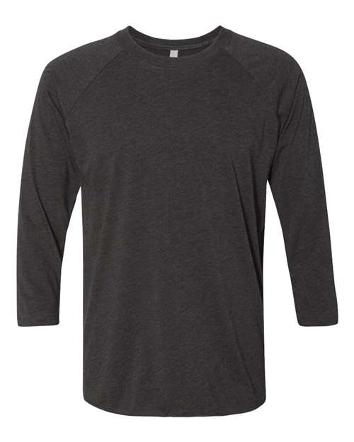 Unisex Triblend Three-Quarter Raglan T-Shirt Next Level Vintage Black Sleeves Vintage Black Body
