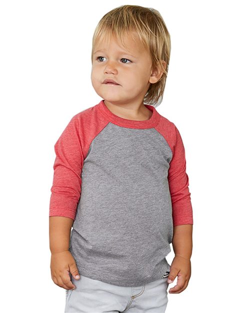 Toddler Three-Quarter Sleeve Baseball Tee BELLA + CANVAS