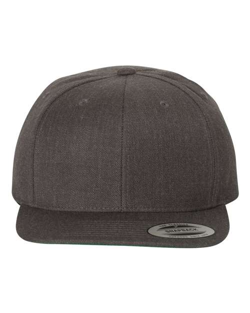 Premium Flat Bill Snapback Cap YP Classics Dark Heather Adjustable