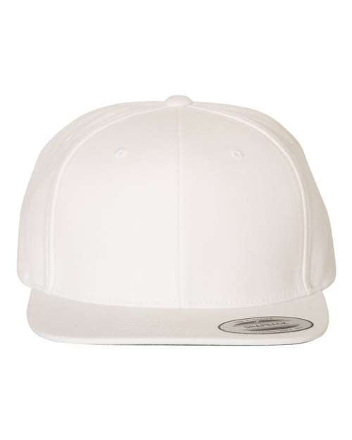Premium Flat Bill Snapback Cap YP Classics White Adjustable
