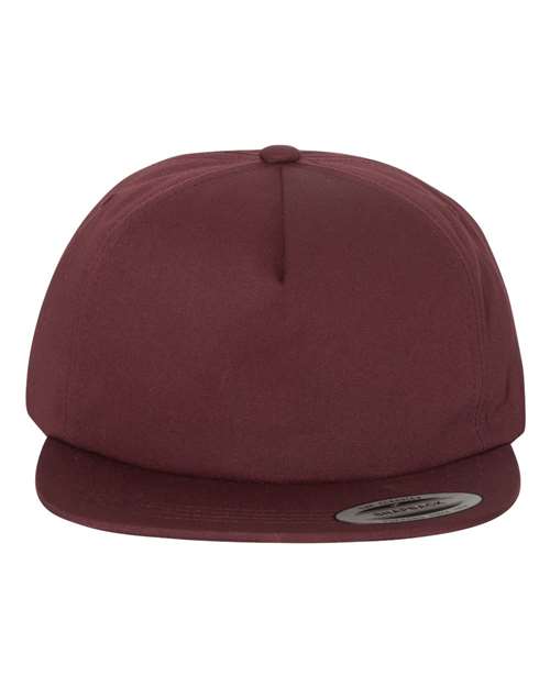 Lightly-Structured Five-Panel Snapback Cap YP Classics Maroon Adjustable