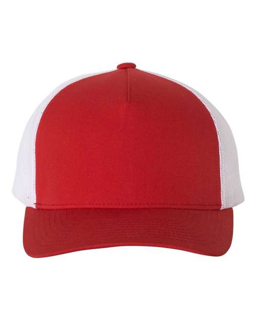 Five-Panel Retro Trucker Cap YP Classics Red White Adjustable