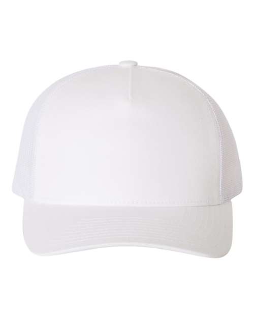 Five-Panel Retro Trucker Cap YP Classics White Adjustable