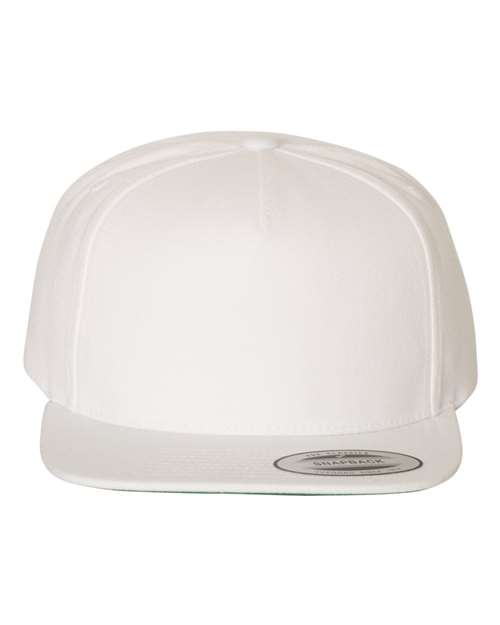 Premium Five-Panel Snapback Cap YP Classics White Adjustable