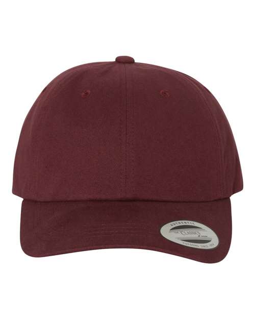 Peached Cotton Twill Dad Hat YP Classics Maroon Adjustable