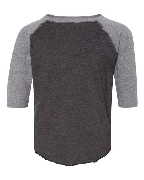 Toddler Baseball Fine Jersey Three-Quarter Sleeve Tee Rabbit Skins Vintage Smoke Granite Heather