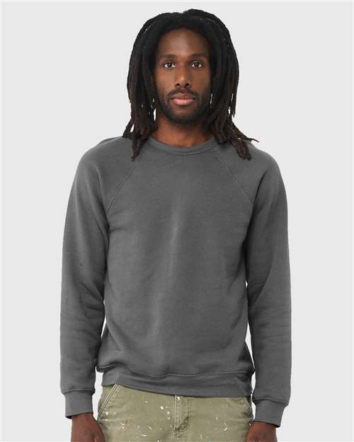 Unisex Sponge Fleece Raglan Crewneck Sweatshirt BELLA + CANVAS Asphalt