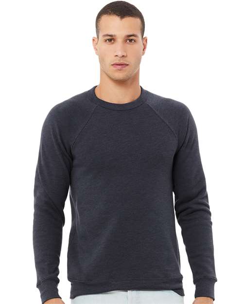 Unisex Sponge Fleece Raglan Crewneck Sweatshirt BELLA + CANVAS Heather Navy